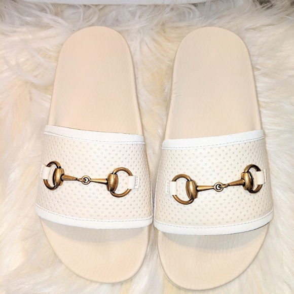 NEW AUTHENTIC GUCCI WOMENS HORSEBIT LEATHER SLIDES - Picture 2 of 5